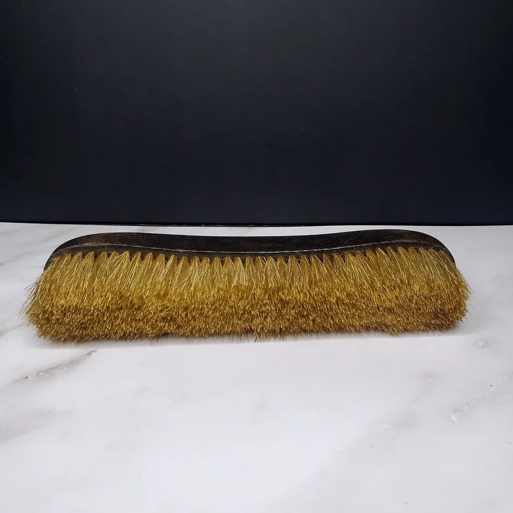 ANTIQUE Edwardian Victorian EBONY & Sterling Silver Inlay Clothes Brush